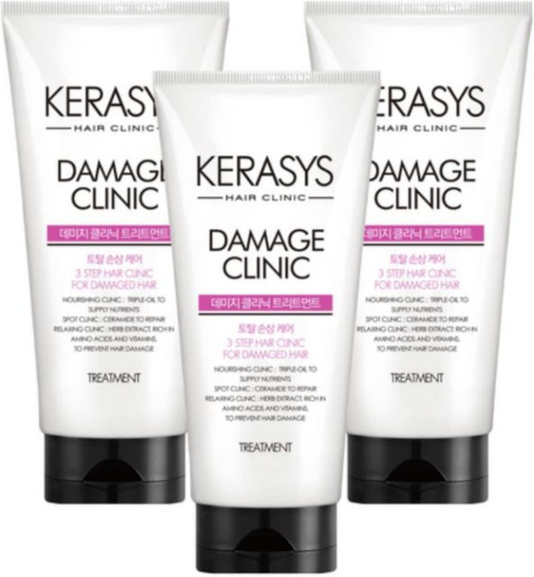 KERASYS Damage Clinic Treatment, 3x 300 ml, mit Protein, für strapaziertes Haar - Bild 1
