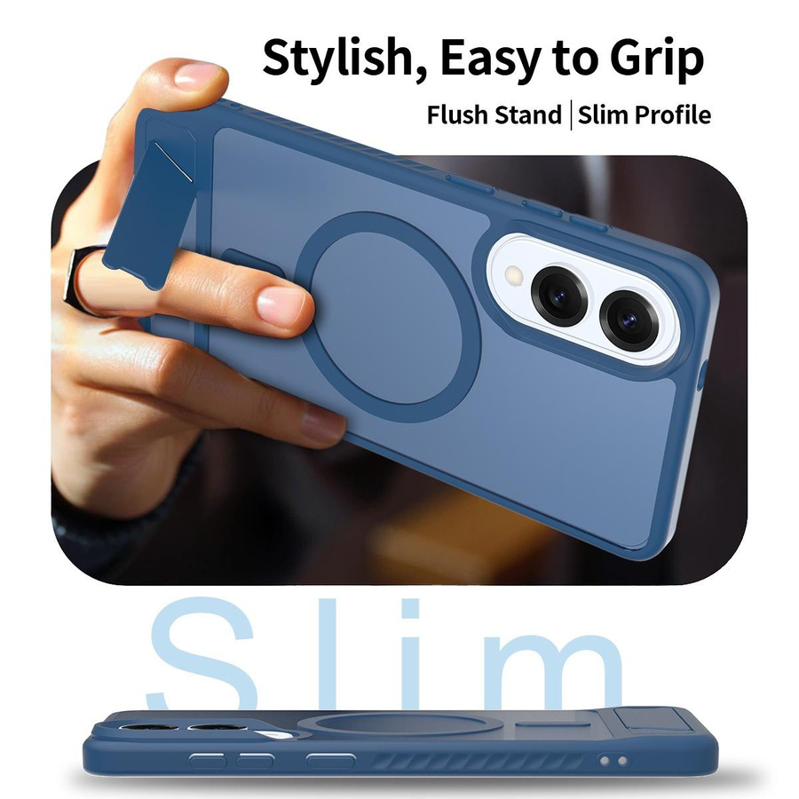 Stoßfeste magnetische Handyhülle mit Ständer für Samsung Galaxy S25 Edge S24 S23 Plus Ultra in Transparent - Bild 3