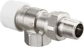 Oventrop Rücklauf-Thermostatventil Baureihe AV 9 DN 15, Axial, Messing vernickelt, Silber - Bild 1