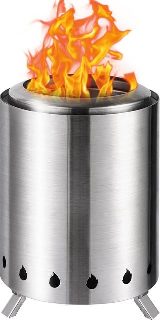Ur-health Tragbare Rauchfreie Feuerstelle aus Edelstahl in Silber für Innen und Außen - Bild 1
