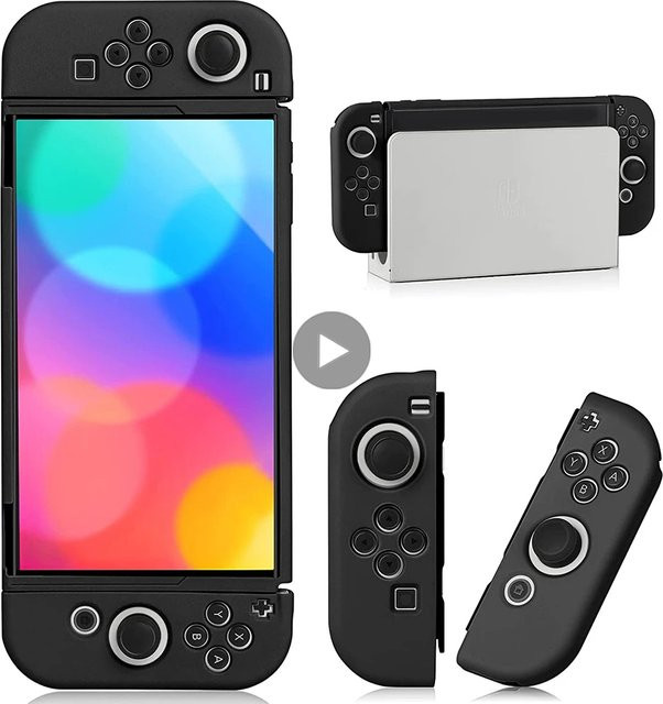 Schutzhülle für Nintendo Switch OLED mit Joycon Case in Pink und Schwarz - Bild 1