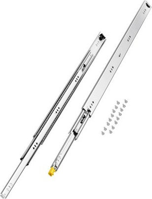 VEVOR Schubladenschienen mit Vollauszug, 1 Paar, Farbe: Silber, Tragkraft: 113,4 kg, mit Kugellager und Sperre, seitliche Montage, Länge: 90 cm - Bild 1