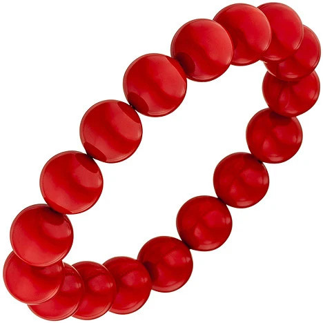Colfem Armband, Perle, Muschelkern, rot, 19 cm, Unisex - Bild 1