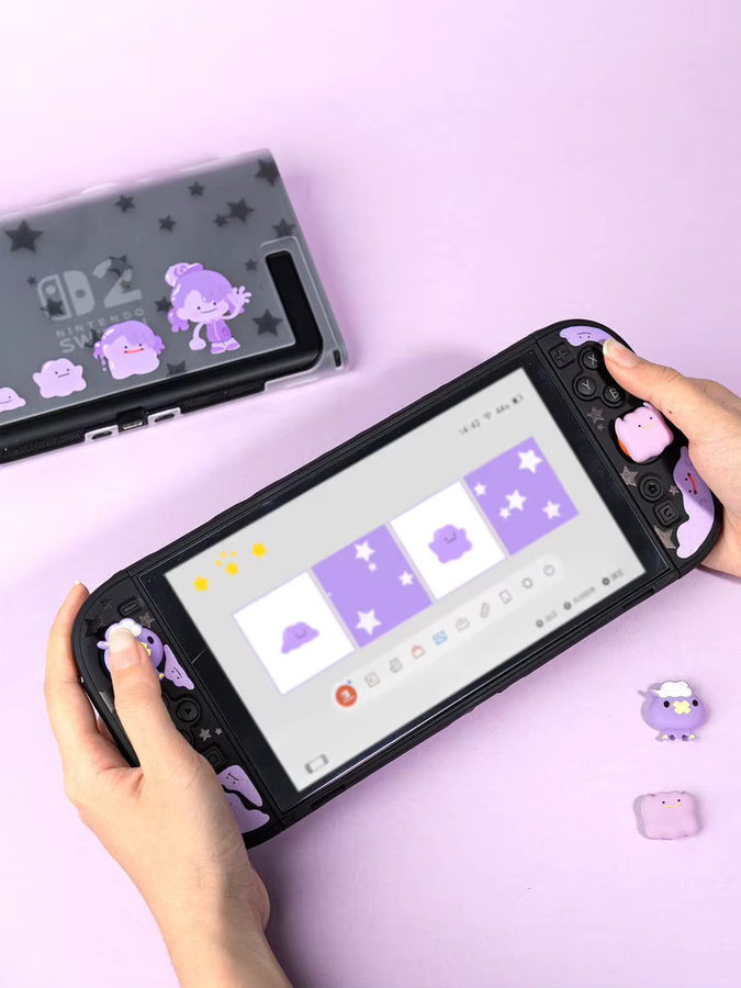Bandai Switch 2 Schutzhülle mit Ditto-Muster aus geteilter Hartschale für Nintendo Switch 2nd Generation - Bild 3