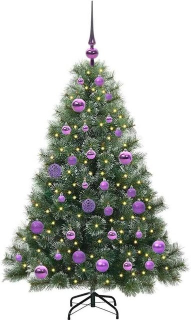 vidaXL Künstlicher Weihnachtsbaum mit 150 warmweißen LEDs in Grün, Höhe: 120 cm, aus PE und PVC - Bild 1