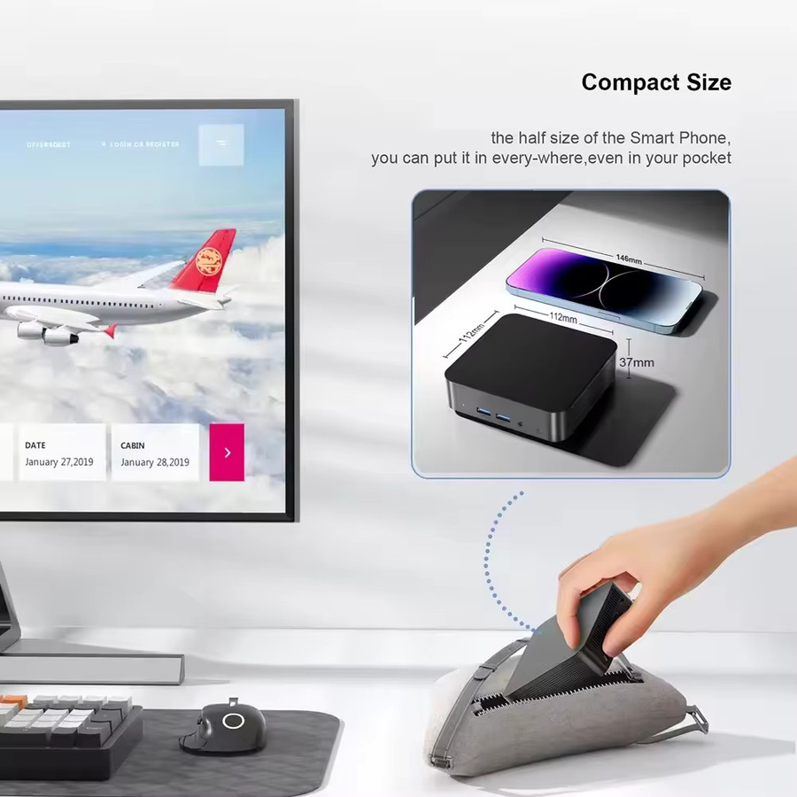 Mini-PC Gaming-Computer mit Intel Core i9 10980HK, 16GB RAM, 1TB SSD, Windows 11, WiFi6 und Bluetooth 5.2, Schwarz - Bild 3