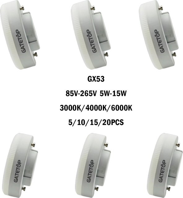 Gatetop LED-Strahler GX53 Einbaustrahler in Weiß für Flur und Innenräume - Bild 1