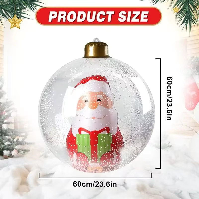 DUTRIEUX Weihnachtskugel als aufblasbarer Ballon aus PVC in Grün, runde Weihnachtsdekoration für drinnen und draußen, Durchmesser: 60 cm - Bild 3