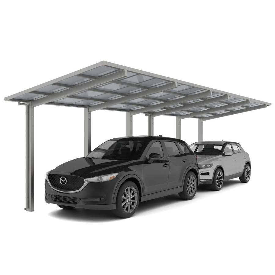 Ximax Doppelcarport Linea-110 Tandem in Edelstahl-Look, Farbe: silberfarben, B/T: 272,6 x 982,6 cm - Bild 2