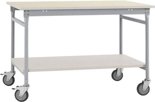 Manuflex BB5311.9006 Beistelltisch BASIS mobil mit Melamin-Platte und Zwischenboden, Alusilber, B/T/H: 100 x 60 x 85 cm - Bild 1