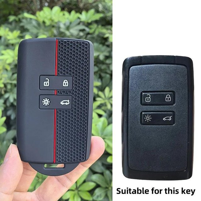 Silikon Auto Schlüsselabdeckung in Schwarz für Renault Captur Koleos Kadjar Arkana Megane sowie Dacia Duster Sandero Stepway - Bild 1