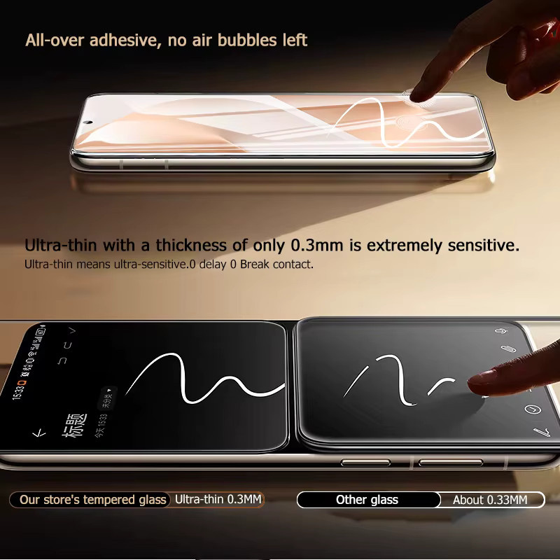 3er-Set Displayschutzfolie aus gehärtetem Glas für Huawei Pura 80, transparent, mit Fingerabdruck-Entsperrschutz und vollständiger Abdeckung - Bild 3