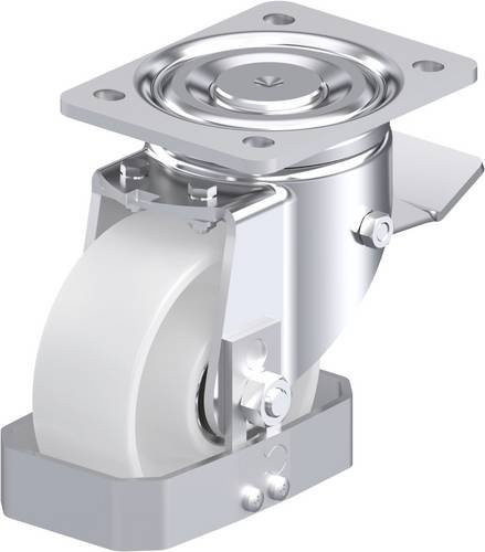 Blickle Stahlblech-Lenkrolle LH-PO 127K-ST-FS in Weiß mit 125 mm Rad-Durchmesser und 400 kg Tragfähigkeit - Bild 1