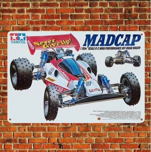 Metallposter Tamiya Madcap Buggy Vintage Blechschild Plakette, Mehrfarbig, B: 20,0 cm, H: 14,0 cm - Bild 1