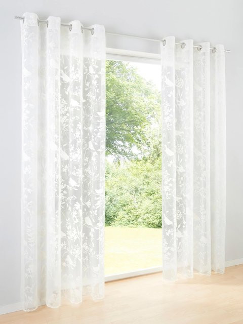Dekostore von Heine Home in Transparent und Weiß mit Ösen, B/H: 140 x 145 cm - Bild 1