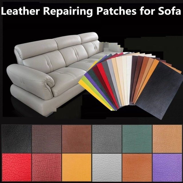Selbstklebender Reparatur-Patch aus PU-Leder für Sofa und Polstermöbel in Beige - Bild 1