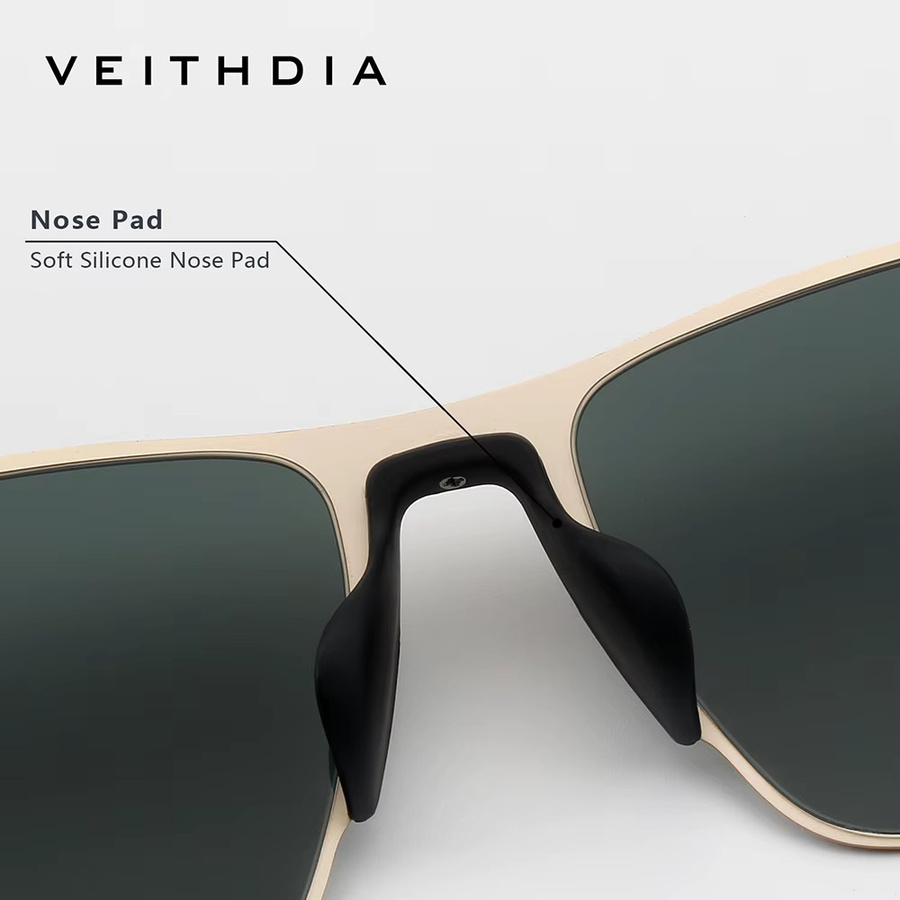 VEITHDIA FAV82120 Sonnenbrille, Vollrand, Edelstahl, Unisex, polarisiert - Bild 4