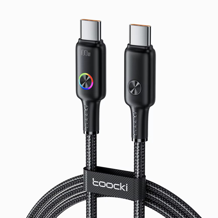 Toocki USB-C auf USB-C Kabel 100W PD Schnellladegerät in Schwarz - Bild 6