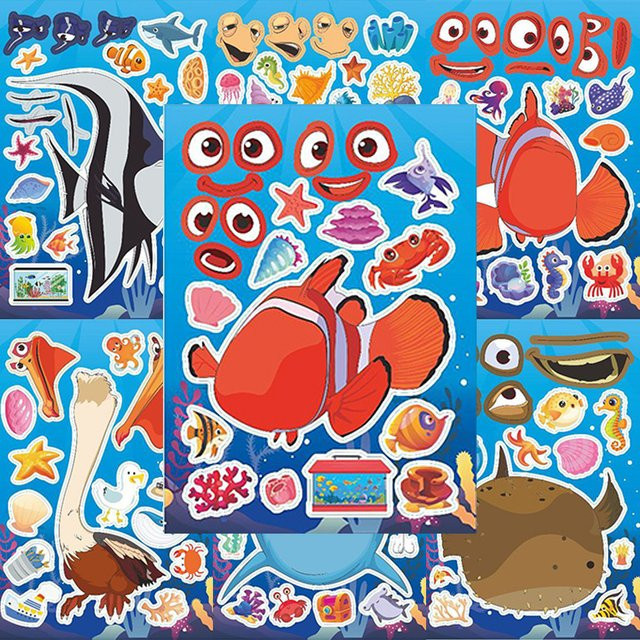 Disney Findet Nemo Cartoon-Puzzle-Aufkleber, 8/16 Blatt - Bild 1