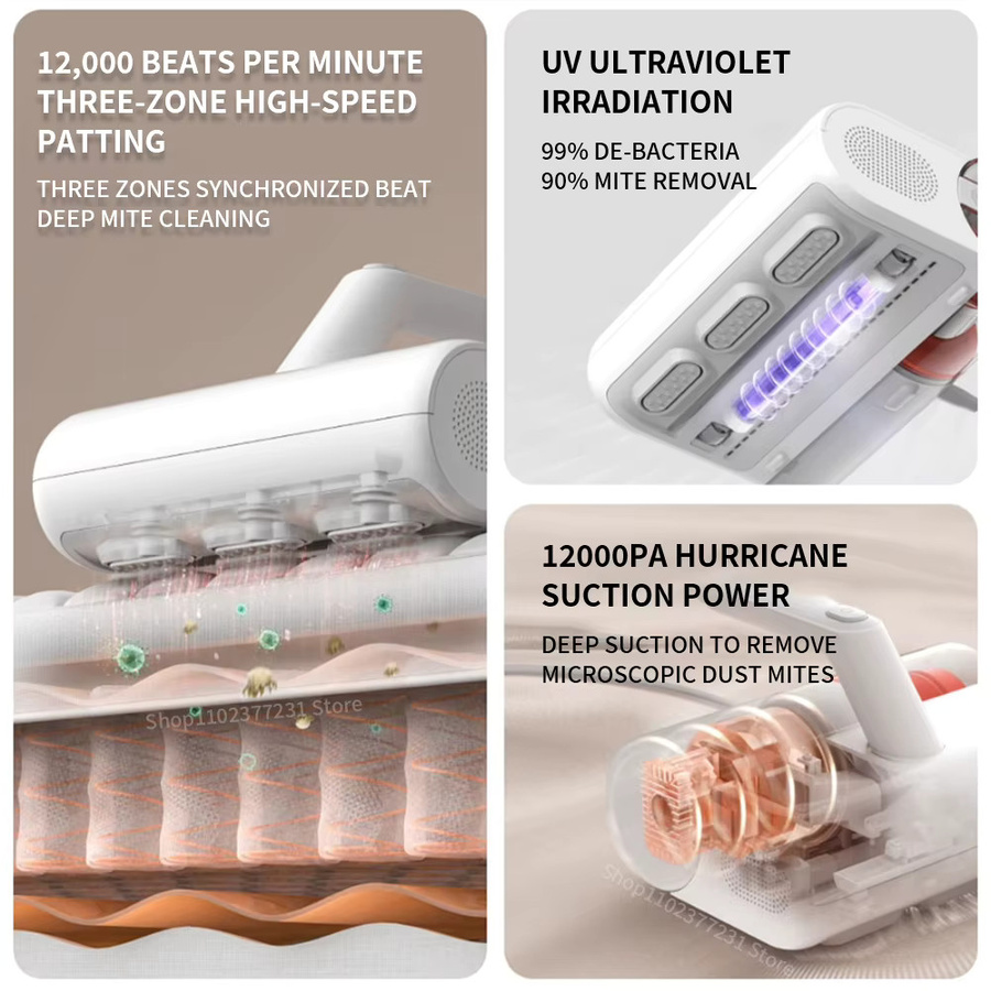 MIJIA Milbenentferner 2 mit UV-C-Sterilisation und 12 kPa Zyklonsaugkraft, Weiß - Bild 2