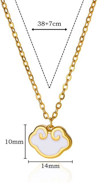 YIRAN Halskette, Edelstahl, Gold, Zirkonia, Damen, 45cm - Bild 1