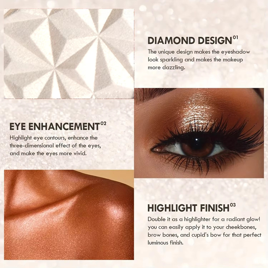 JUJU Dream Shimmer Diamond Glow Highlighter, 2-Farben-Palette - Bild 2