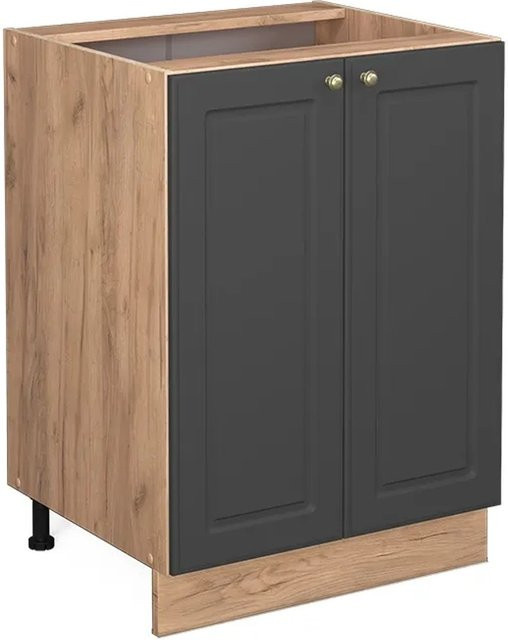 Vicco Küchenunterschrank Fame-Line in Anthrazit-Gold und Eiche, Breite: 60 cm - Bild 1