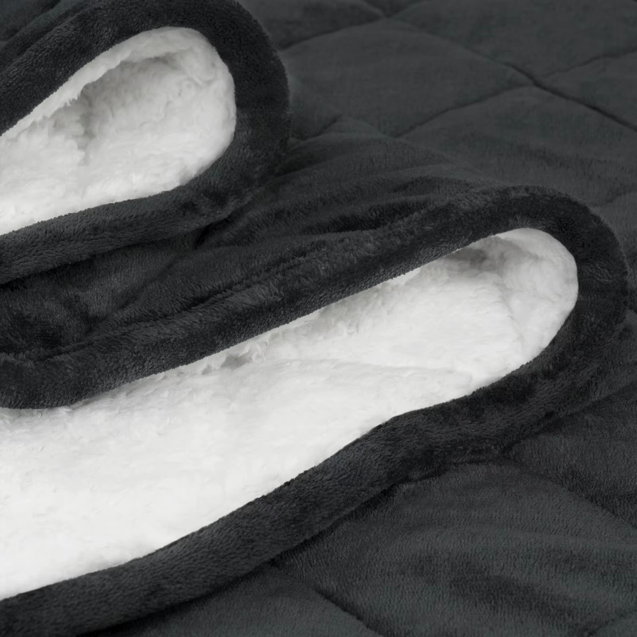 WOLTU Charcoal Gewichtsdecke für Erwachsene, reversible Anti-Stress-Therapiedecke mit Flausch-Effekt, Farbe: Grau - Bild 4