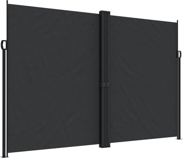 Furnicato Ausziehbare Seitenmarke in Schwarz aus Polyester und Aluminium, Höhe: 220 cm, Breite: 1200 cm - Bild 1