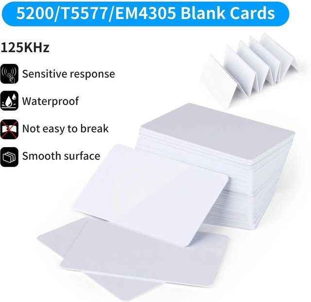 5YOA Wiederbeschreibbare RFID Smart Access Control Karten 125 KHz T5577 5200 EM4305 zum Lesen und Schreiben, Farbe: Weiß, 10 Stück - Bild 1