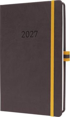 Sigel Wochenkalender Linescape 2027 A5 Dunkelgrau-Gelb mit PU-Hardcover und Stiftschlaufe - Bild 1