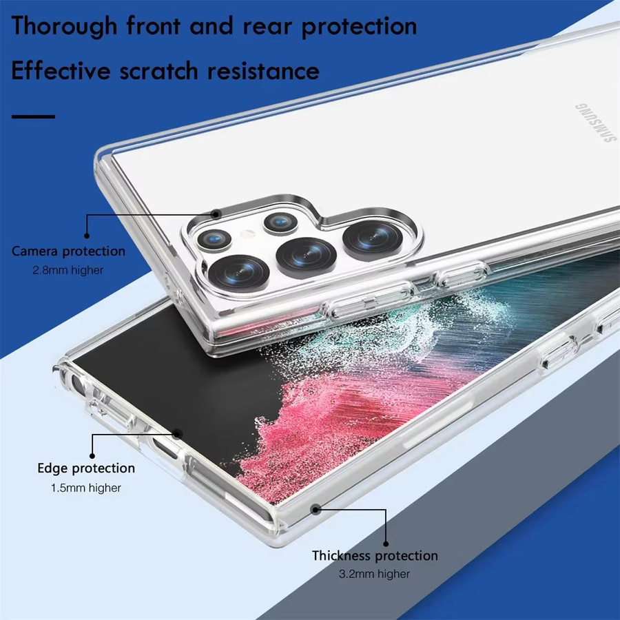 Glitzernde Galaxy Schutzhülle mit Klarsicht und Fallschutz für Samsung S26 S25 Edge S24 S23 S22 S21 FE Ultra Plus, transparent - Bild 3