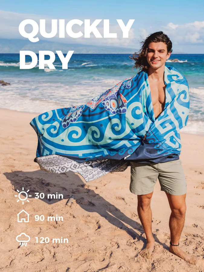 OCOOPA Mikrofaser Strandtuch, extra großes Reisehandtuch, schnell trocknend und sandfrei - Bild 2