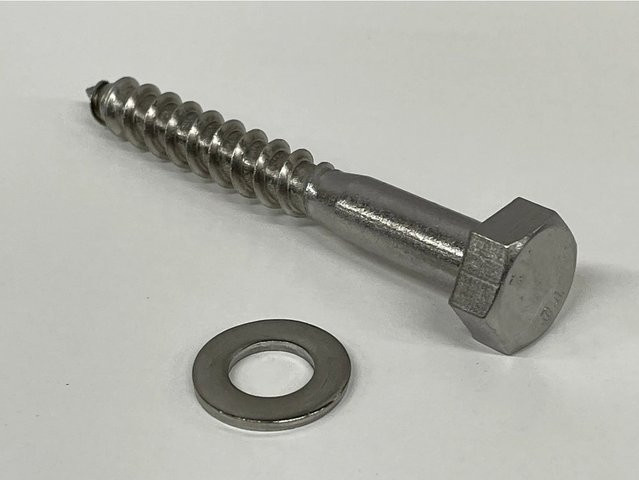 Dieda Schlüsselschraube aus Edelstahl V2A in Silber, 4er Set, Durchmesser: 10 mm, Länge: 80 mm - Bild 1