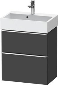 Duravit Waschtischunterschrank D-Neo Compact in Grau mit Chrom-Details, B/T/H: 58,4 x 37,2 cm - Bild 1