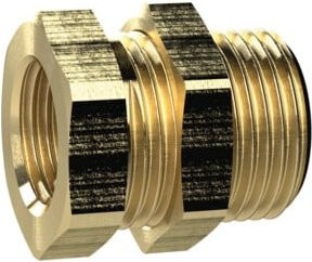 Riegler Schottverschraubung aus Messing in Gold, G 1/4 a., G 1/8 i., SW1 17, SW2 17 - Bild 1