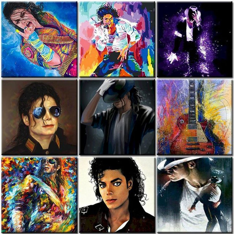 Malen nach Zahlen Set Michael Jackson von CHENISTORY mit Acrylfarben und Leinwand in Mehrfarbig für Erwachsene - Bild 1