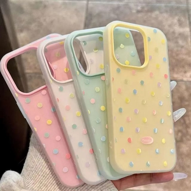 2-in-1 Handyhülle für Samsung Galaxy A56 A36 A26 A17 A35 A16 A55 A54 A34 A24 A15 (4G/5G) mit bunten Tupfen in Bonbonfarben, matt, mehrfarbig - Bild 1