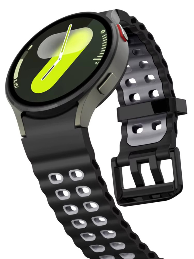 2er-Pack Uhrenarmband Silikon, Schwarz, Unisex - Bild 2