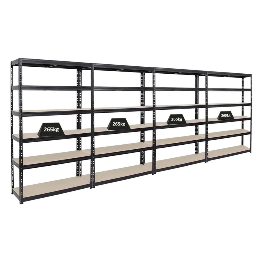 PROREGAL Schwerlastregal Giant Tiger 4er Set, Schwarz, 6 Ebenen, H x B x T: 200 x 120 x 40 cm - Bild 2