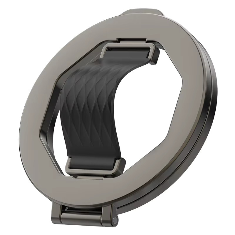 QGhappy Magnetischer Fingerring-Halter für MagSafe, faltbarer Metallständer für iPhone 17 16 15, Samsung und Xiaomi, Schwarz - Bild 5