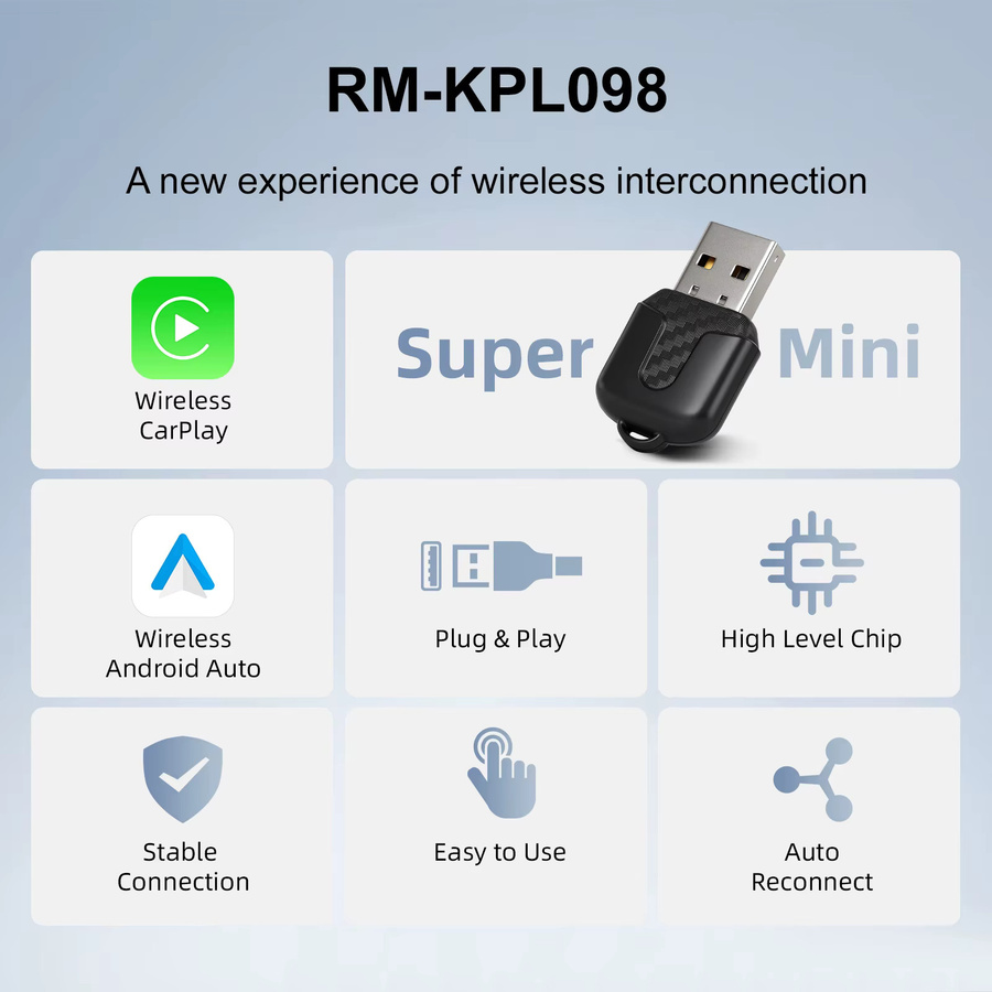 ANYFAR 2in1 Wireless CarPlay und Android Auto Adapter in Schwarz mit 5G WiFi und Bluetooth 5.0 für werkseitig verkabelte Fahrzeuge - Bild 2