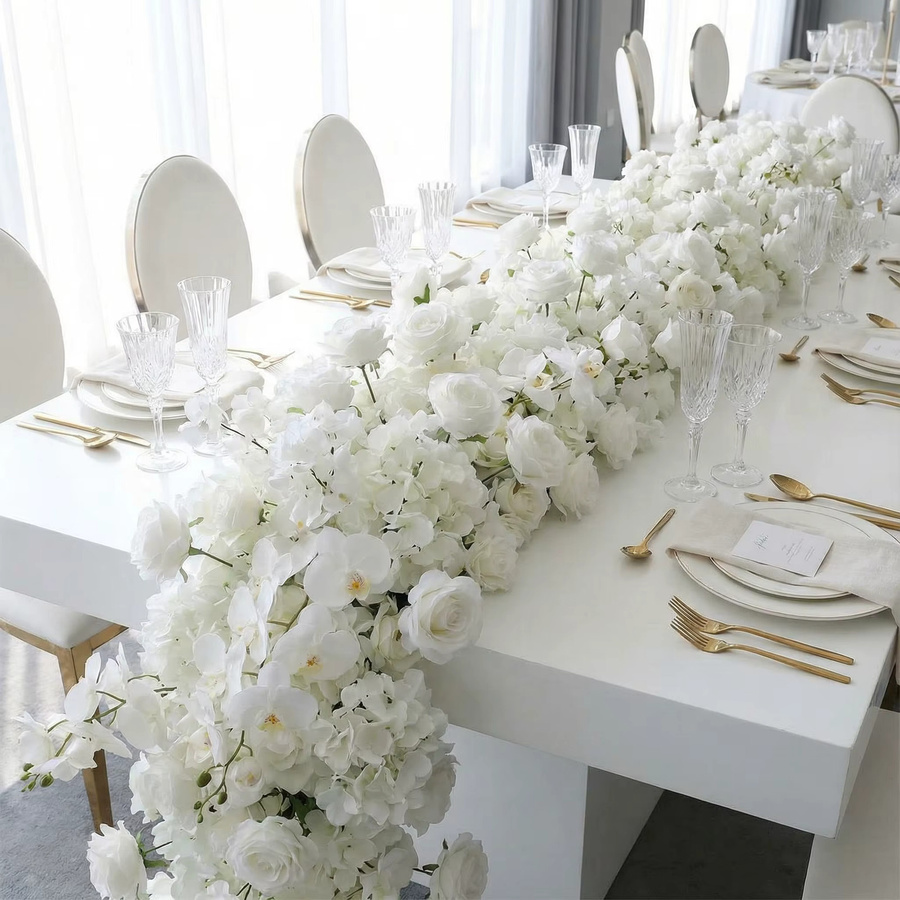 Uflower 3D Künstliche Blumenreihe Weiß für Hochzeit, Party und Heimdekoration - Bild 3
