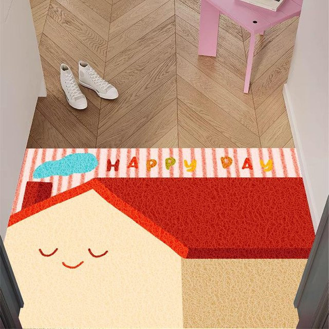Rutschfeste Eingangsteppich Yiran Furniture in Creme mit Seidenring-Design, Breite: 80 cm, Tiefe: 50 cm - Bild 1