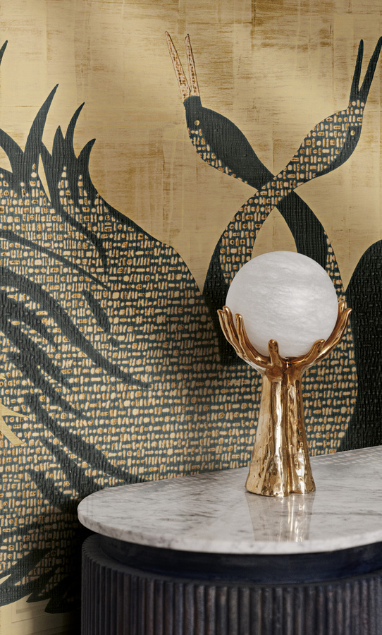 Jannelli & Volpi Tapete Tsuruimidai 7503 in Gold, Silber und Multicolour mit Natur- und Tiermotiven aus Vlies - Bild 1