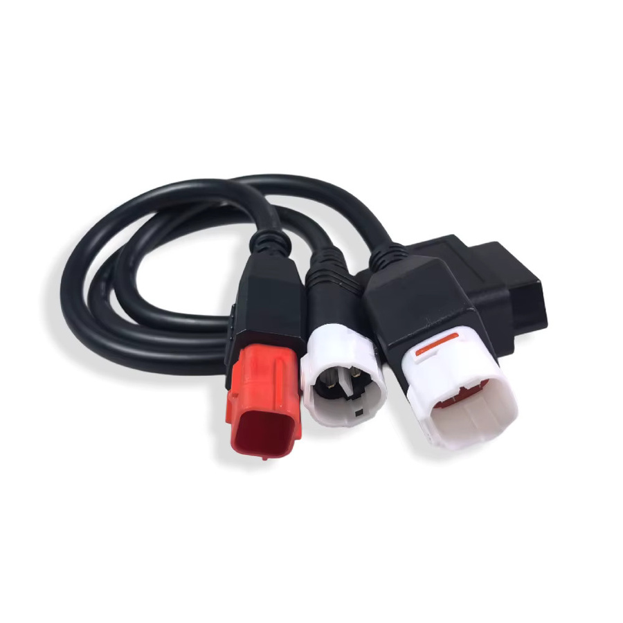 3 in 1 OBD2 Diagnose Verlängerungskabel Adapter Set für Yamaha 3Pin, 4Pin und Honda 6Pin in Schwarz - Bild 2