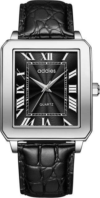 Addies Armbanduhr, Quarz, Edelstahl, Leder, Herren, Weiß - Bild 1