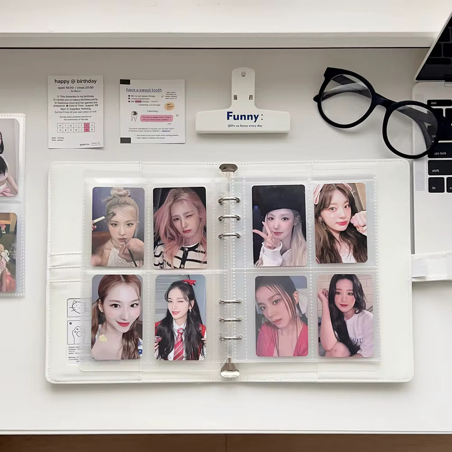 MINKYS Fotokartenalbum Süße Katze A5 Kpop Sammelbuch für Idol Fotokarten in Weiß - Bild 2