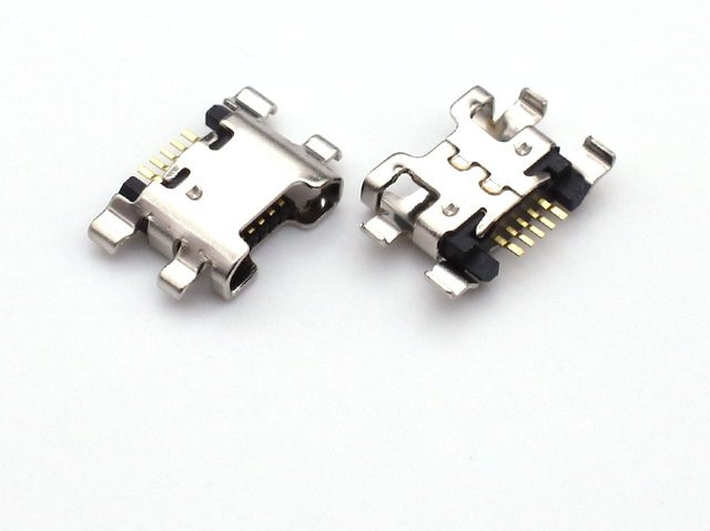 10er Set Micro USB Ladebuchsen für Huawei Nova 2 Lite, P40 Lite, E, Smart, Y6s, Y6 2019 und Y7 Pro 2018 in Silber - Bild 1