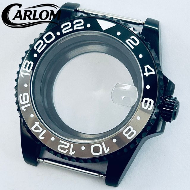 Carloms Uhrengehäuse, 40mm, Keramik-Aluminium-Lünette, Schwarz - Bild 1